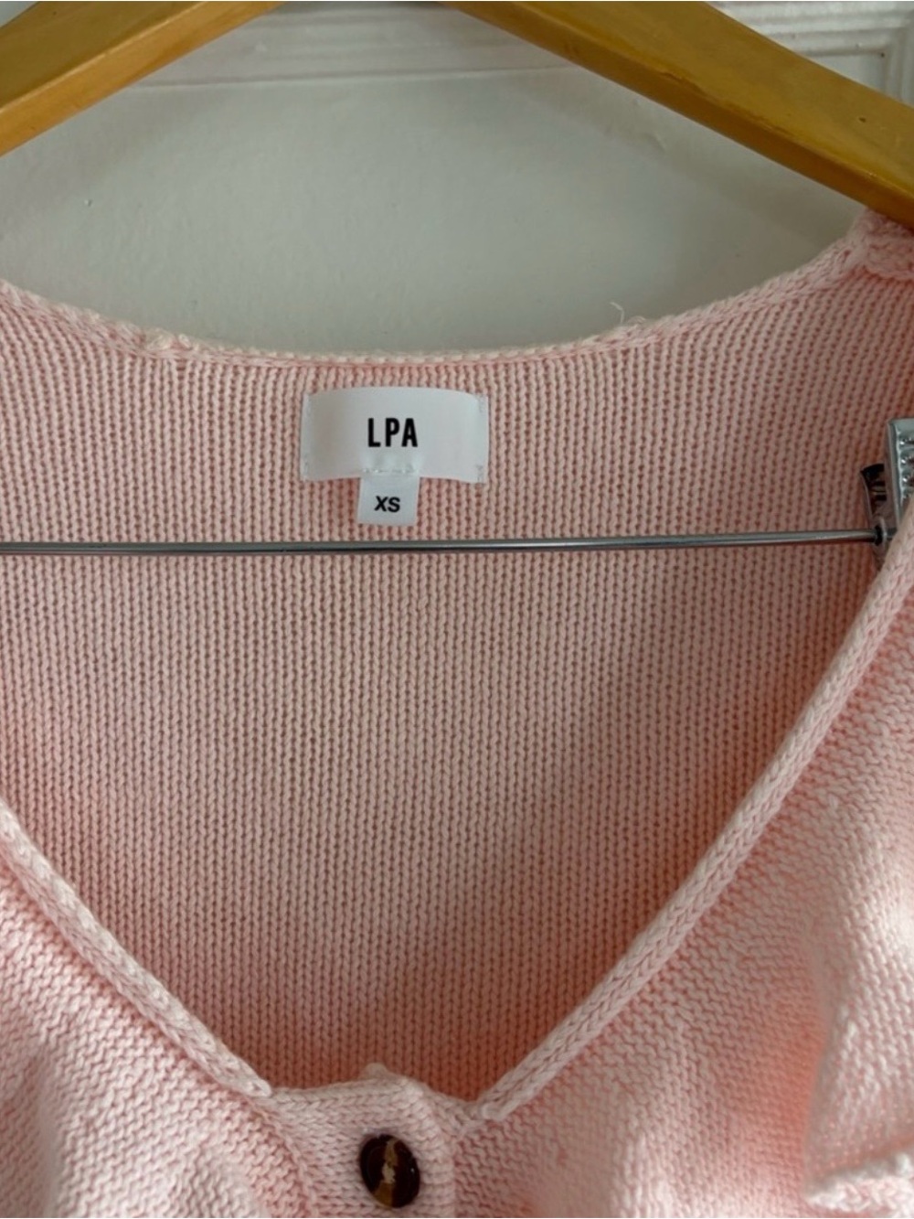 LPA Light Pink Ruffle Button-Front Cardigan - Picture 2 of 5